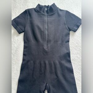 PrettyLittleThing Black Ribbed Jumpsuit